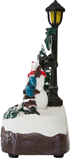 Композиция новогодняя светодиодная Санта у елки 12.5см