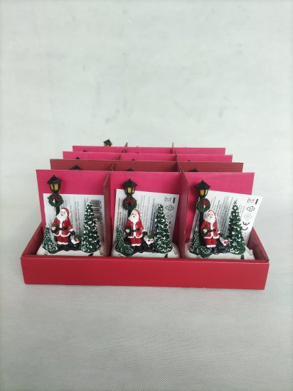 Композиция новогодняя светодиодная Санта у елки 12.5см