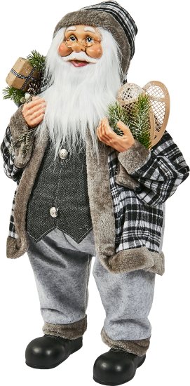 Фигура декоративная Санта в сером 80см