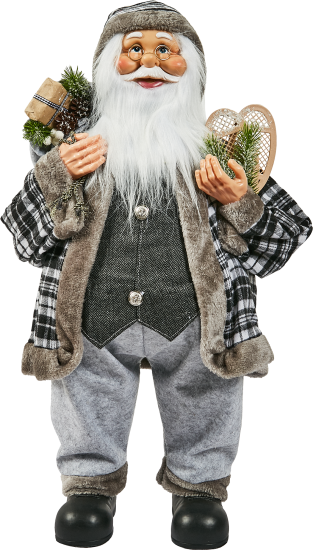 Фигура декоративная Санта в сером 80см