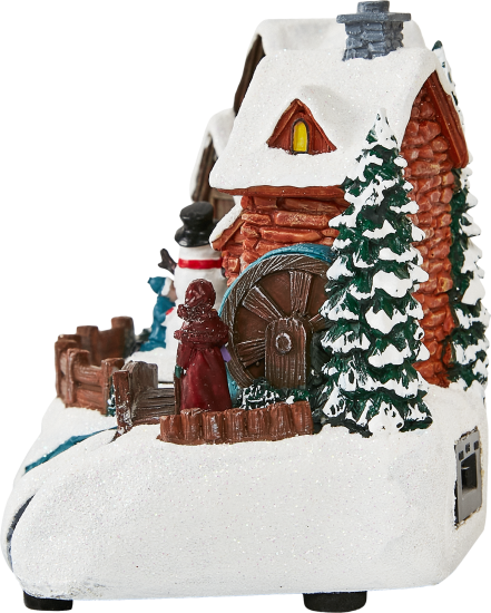 Композиция новогодняя светодиодная Дети со снеговиком 19x13x14 см