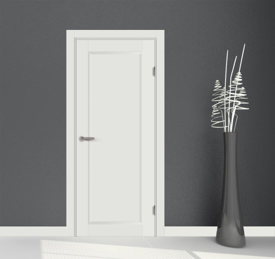 Дверь межкомнатная глухая Пьемонт 80x200 см Hardflex белый с замком и петлями