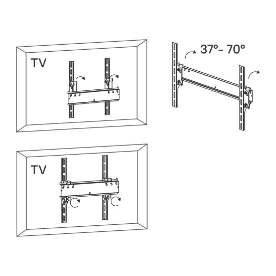 Кронштейн для ТВ Lexman настенный наклонный 664x430 см цвет черный