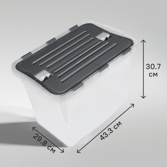 Контейнер Leon 30.7x43.3x29.8 см 26 л полипропилен цвет прозрачный