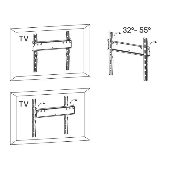 Кронштейн для ТВ Lexman настенный фиксированный 264x230 см цвет черный