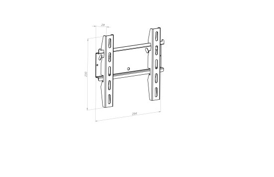 Кронштейн для ТВ Lexman настенный фиксированный 264x230 см цвет черный