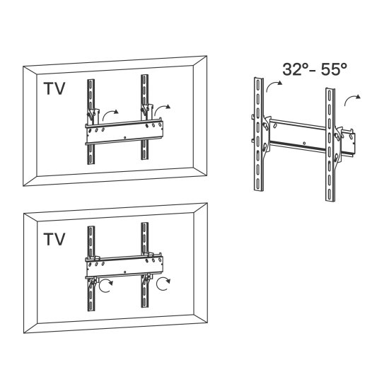 Кронштейн для ТВ Lexman настенный наклонный 464x430 см цвет черный