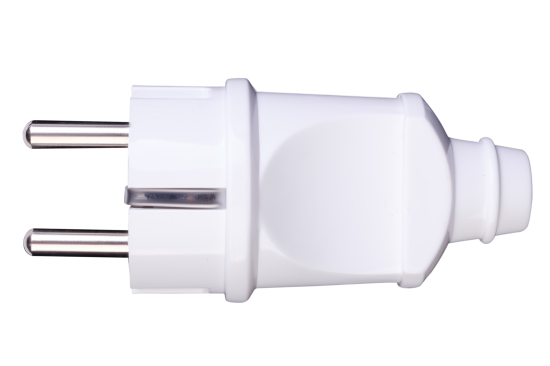 Вилка прямая Duwi 250 В с заземлением 16 А цвет белый