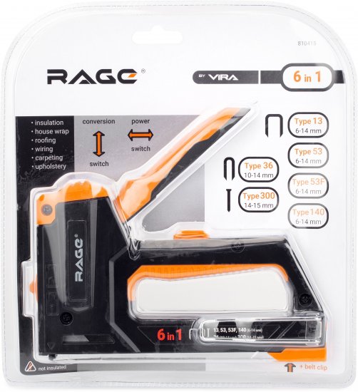 Степлер Rage 810415 тип 53/13/ 53F/140/36/300 6-14 мм