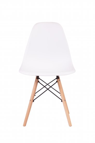 Стул Fitz STF-01-02 47x45x43 см ножки дерево/коричневый сиденье полипропилен цвет белый