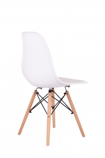 Стул Fitz STF-01-02 47x45x43 см ножки дерево/коричневый сиденье полипропилен цвет белый