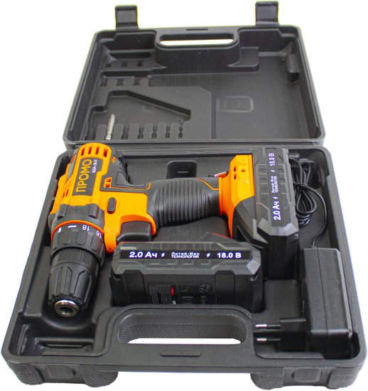Дрель-шуруповерт аккумуляторная Спец Промо БДА-18-П, 18 В Li-ion 2x2 Ач