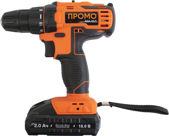 Дрель-шуруповерт аккумуляторная Спец Промо БДА-18-П, 18 В Li-ion 2x2 Ач