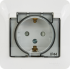 Розетка встраиваемая Systeme Electric Glossa с заземлением со шторками и крышкой цвет белый