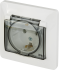 Розетка встраиваемая Systeme Electric Glossa с заземлением со шторками и крышкой цвет белый