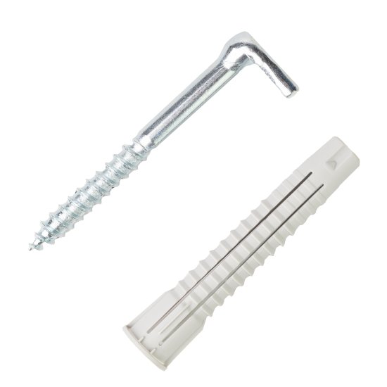 Крюк-шуруп L-образный 5.8x65 мм, нейлон 2 шт.