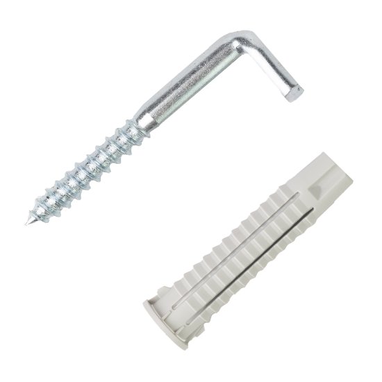 Крюк-шуруп L-образный 5.1x50 мм, нейлон 2 шт.