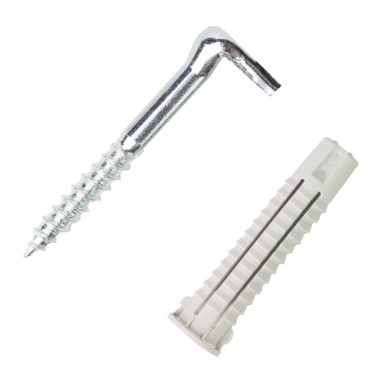 Крюк-шуруп L-образный 5.4x50 мм, нейлон 2 шт.