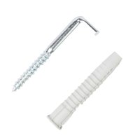 Крюк-шуруп L-образный 6x65 мм, нейлон 2 шт.