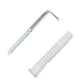 Крюк-шуруп L-образный 6x65 мм, нейлон 2 шт.