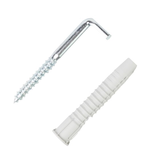 Крюк-шуруп L-образный 6x65 мм, нейлон 2 шт.