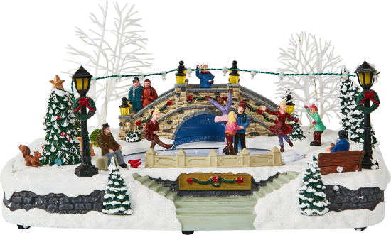 Композиция новогодняя светодиодная Каток в парке 35x23x19 см