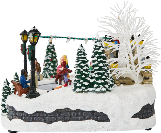 Композиция новогодняя светодиодная Каток в парке 35x23x19 см