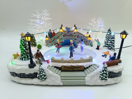 Композиция новогодняя светодиодная Каток в парке 35x23x19 см