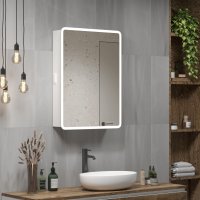 Шкаф зеркальный подвесной Flash с LED-подсветкой и подогревом 60x80 см цвет белый