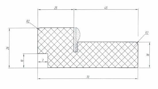Комплект дверной коробки 2070x70x26 мм Hardflex ясень серый (2.5 шт.)