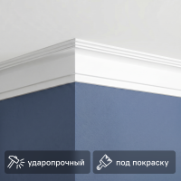 Плинтус потолочный полистирол для натяжного потолка под светодиодную ленту Де-Багет П 08 30/50 белый 30x50x2000 мм