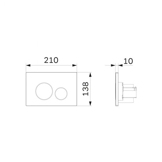 Клавиша смыва AM.PM Tech L I049052LM, пневматическая, пластик, цвет никель хром