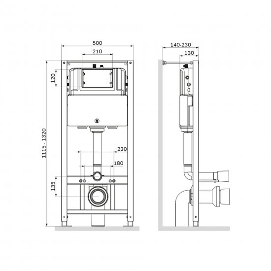 Инсталляция для подвесного унитаза AM.PM Tech I012704LM пневматика