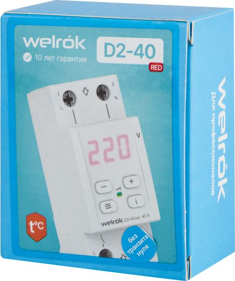 Реле напряжения Welrok D2-40 цвет красный