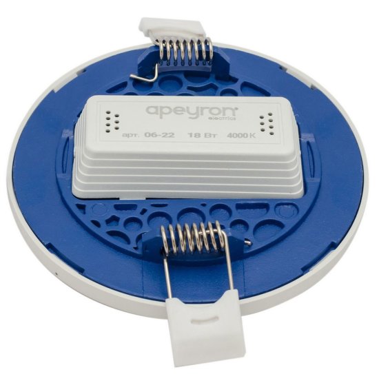 Светильник точечный светодиодный встраиваемый Apeyron 06-22 под отверстие 155 мм, 12 м², нейтральный белый свет, цвет белый