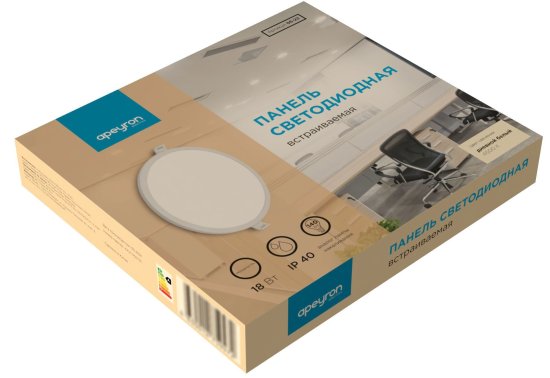 Светильник точечный светодиодный встраиваемый Apeyron 06-22 под отверстие 155 мм, 12 м², нейтральный белый свет, цвет белый