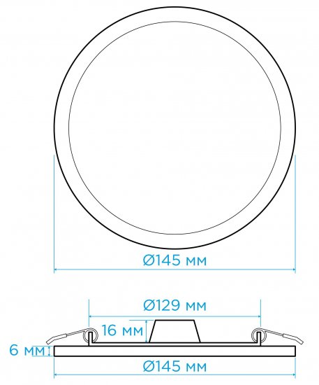 Светильник точечный LED встраиваемый Apeyron 06-20 отверстие 129мм 12 м² нейтральный белый свет цвет белый