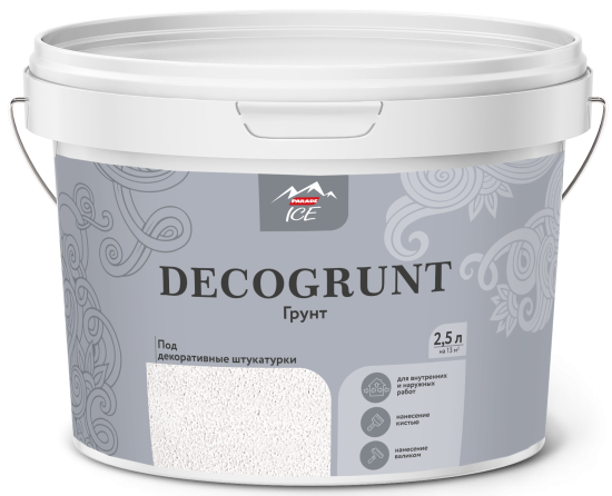 Грунтовка для сухих и влажных помещений под декоративные штукатурки Parade Decogrunt белая 2.5 л