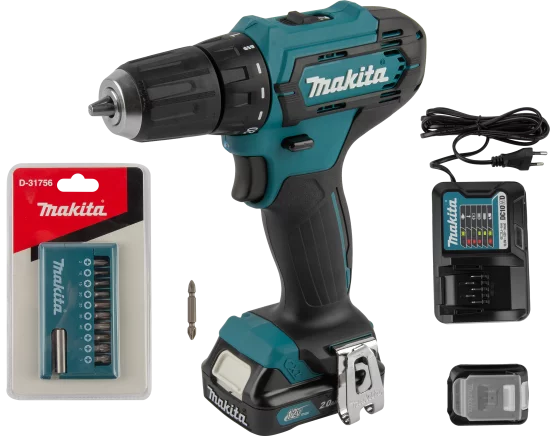 Дрель-шуруповерт аккумуляторная Makita DF333DAX13, 12 В Li-Ion 2x2 Ач