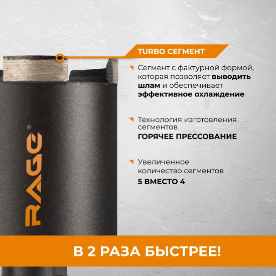 Коронка алмазная по бетону SDS-plus Rage 80 мм