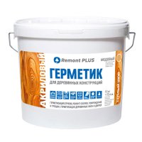 Герметик акриловый Remont PLUS для деревянных конструкций межшовный медовый 10 л