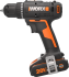 Дрель-шуруповерт аккумуляторная Worx WX100.3, 20 В Li-ion 2x2 Ач