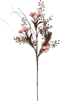 Новогоднее украшение Изделие декоративное Ветка 54x22 см цвет бежево-розовый