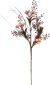 Новогоднее украшение Изделие декоративное Ветка 54x22 см цвет бежево-розовый
