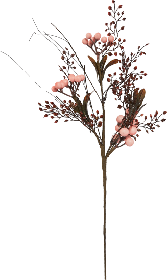 Новогоднее украшение Изделие декоративное Ветка 54x22 см цвет бежево-розовый