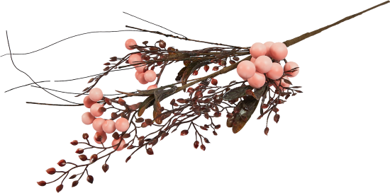 Новогоднее украшение Изделие декоративное Ветка 54x22 см цвет бежево-розовый