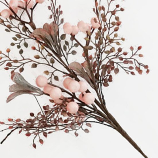 Новогоднее украшение Изделие декоративное Ветка 54x22 см цвет бежево-розовый