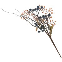 Новогоднее украшение Изделие декоративное Ветка 28x15 см цвет сине-золотой