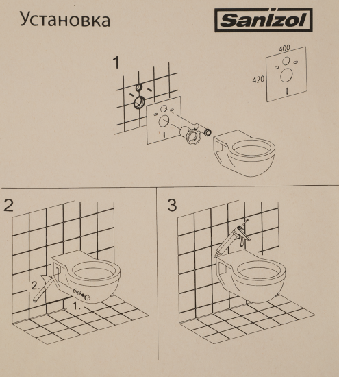 Прокладка универсальная для подвесного унитаза 40x42 см полистирол цвет белый