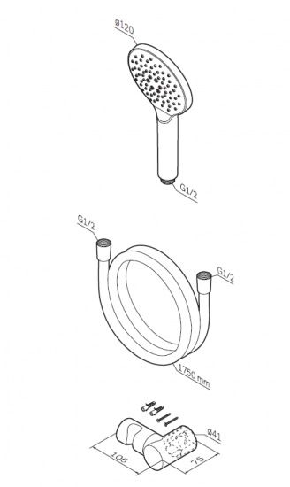 Набор для душа AM.PM Moxie 3 режима цвет черный